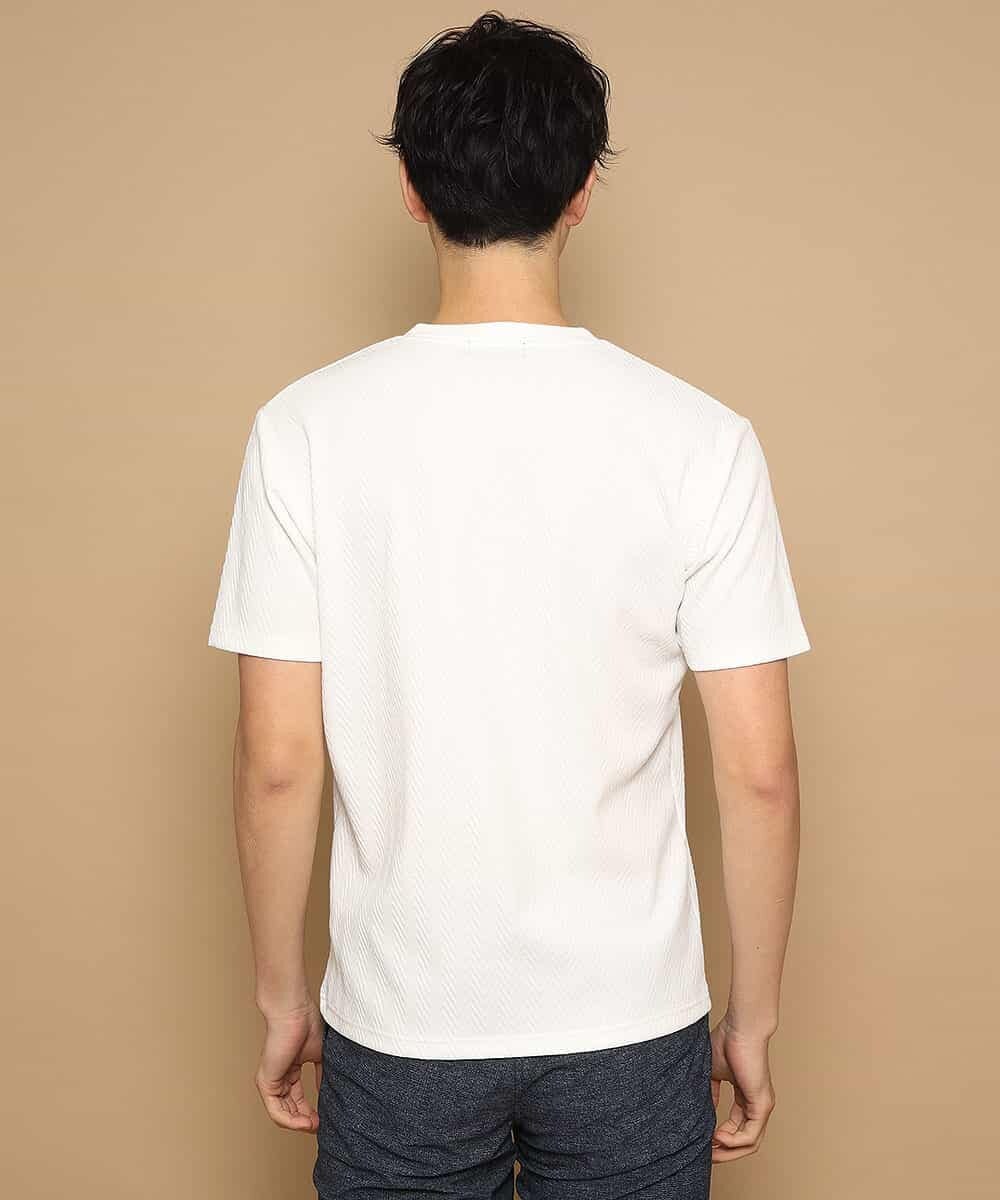MKKFJ81059 MK MICHEL KLEIN HOMME(MKミッシェルクランオム) カットソー／フクレへリンボン ホワイト