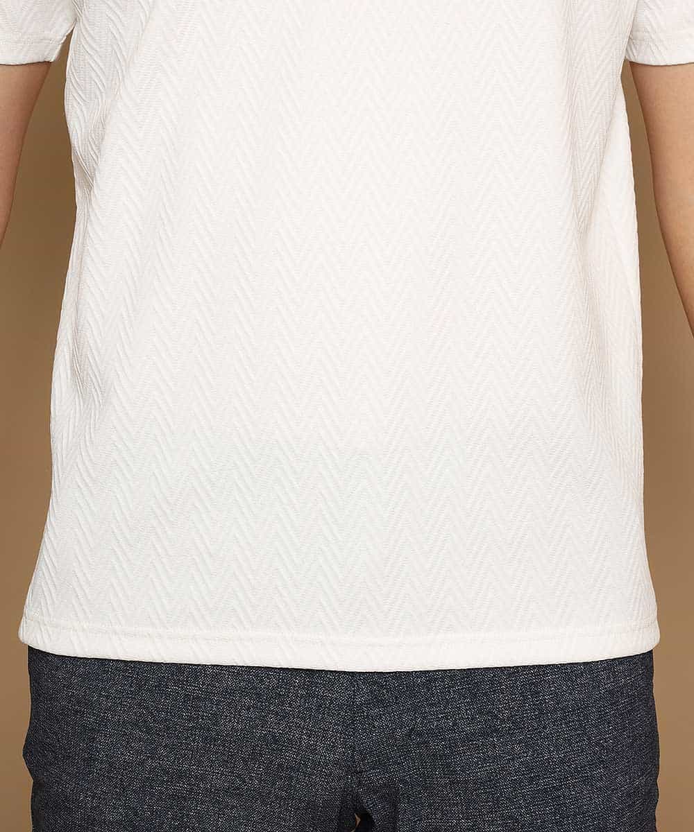 MKKFJ81059 MK MICHEL KLEIN HOMME(MKミッシェルクランオム) カットソー／フクレへリンボン ホワイト