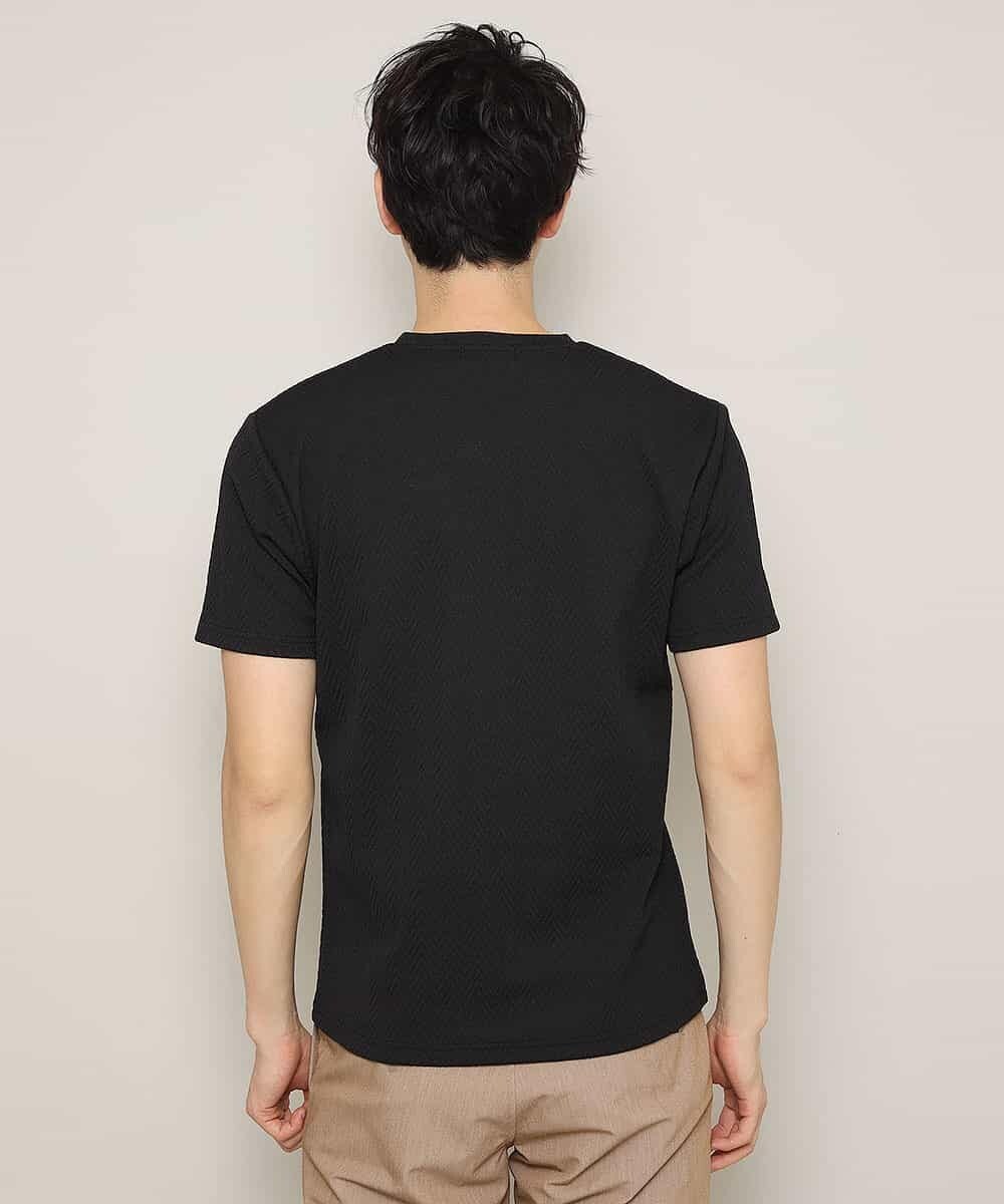 MKKFJ81059 MK MICHEL KLEIN HOMME(MKミッシェルクランオム) カットソー／フクレへリンボン ブラック