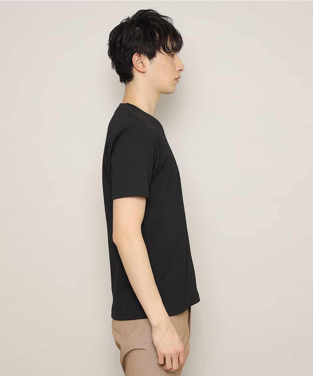 MKKFJ81059 MK MICHEL KLEIN HOMME(MKミッシェルクランオム) カットソー／フクレへリンボン ブラック