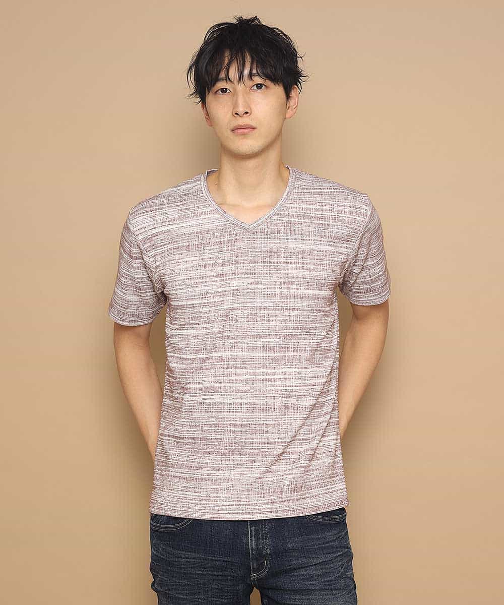 MKKFL21045 MK MICHEL KLEIN HOMME(MKミッシェルクランオム) カットソー／マッシュストレッチ ピンク