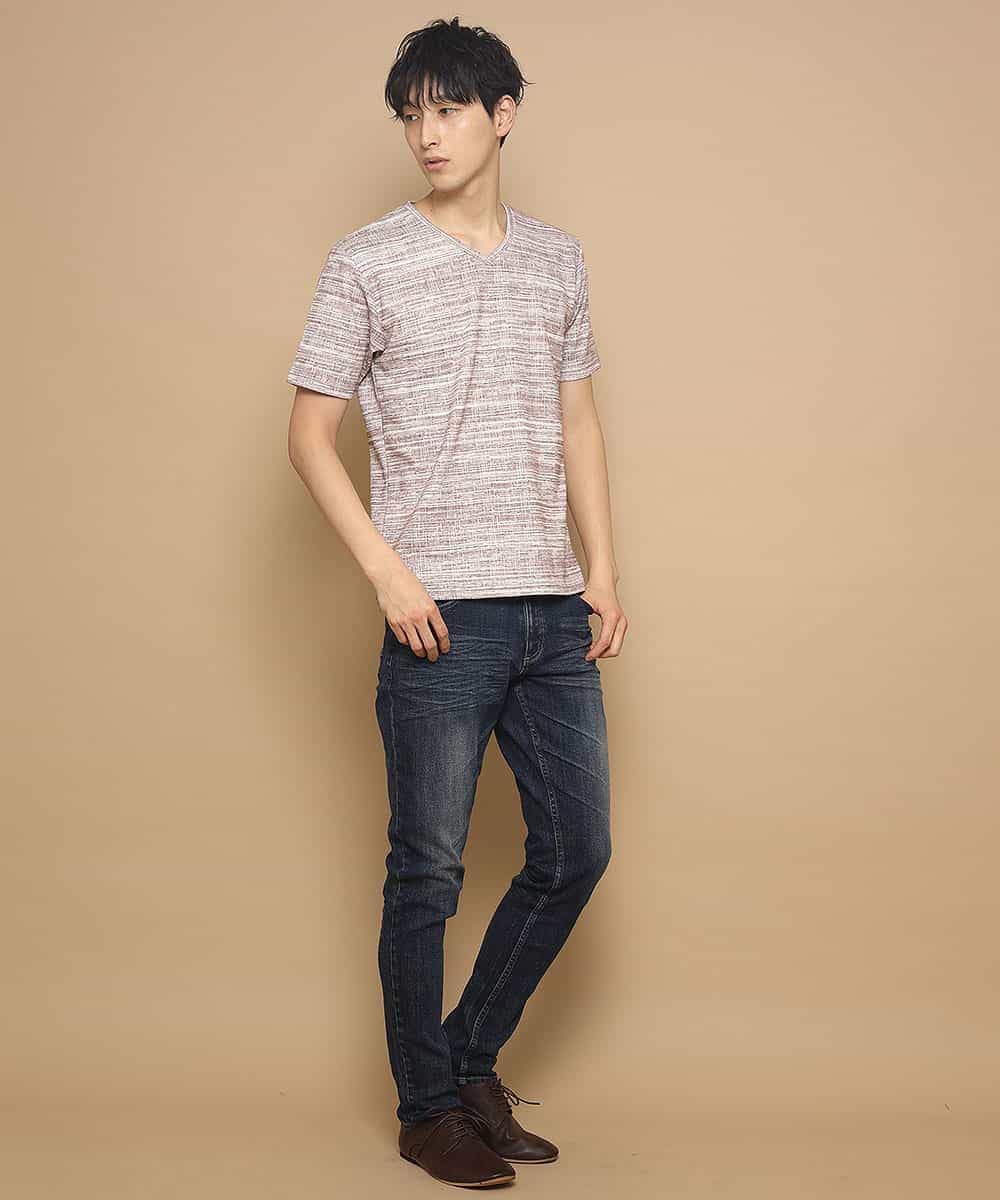 MKKFL21045 MK MICHEL KLEIN HOMME(MKミッシェルクランオム) カットソー／マッシュストレッチ ピンク