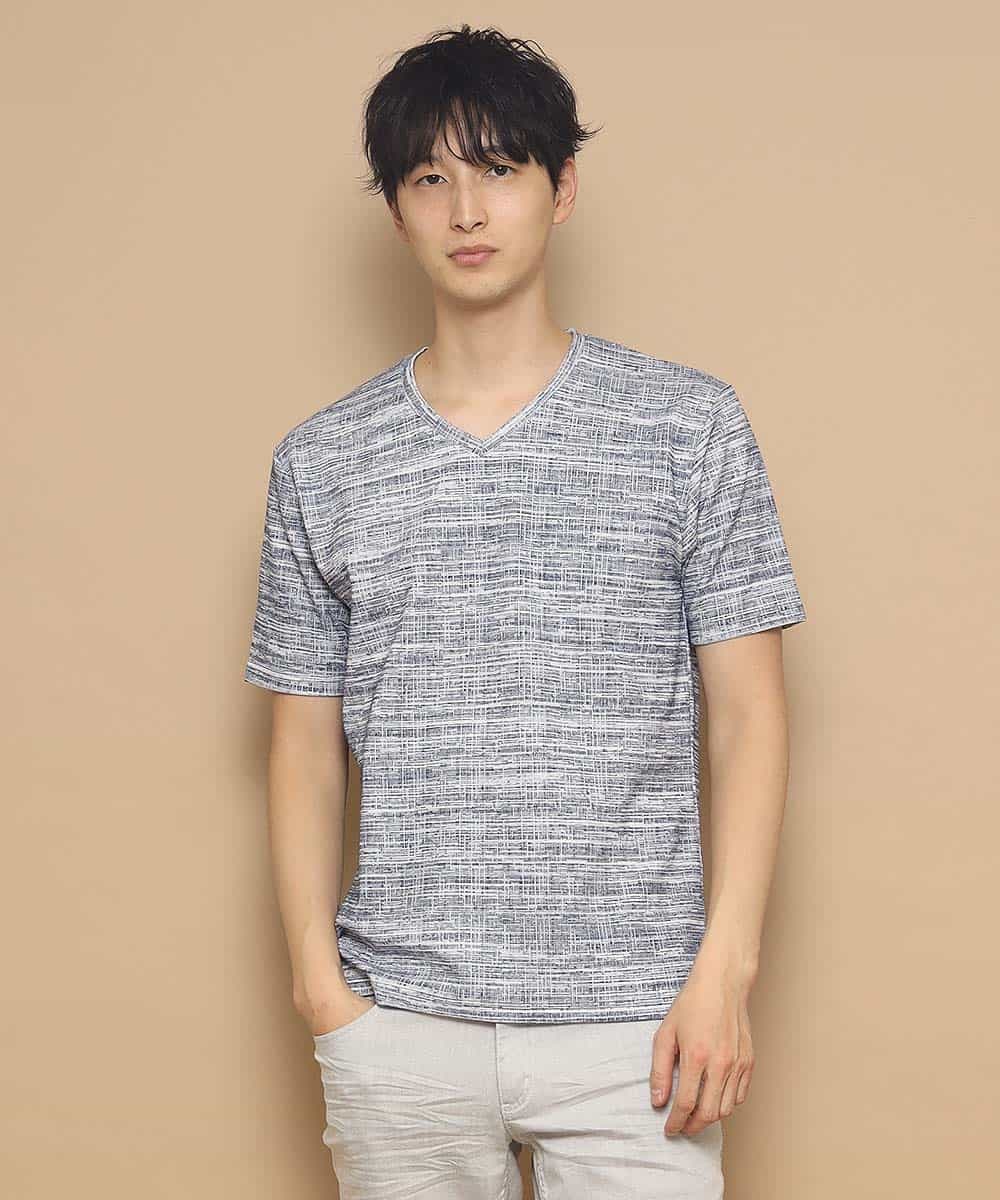 MKKFL21045 MK MICHEL KLEIN HOMME(MKミッシェルクランオム) カットソー／マッシュストレッチ ネイビー