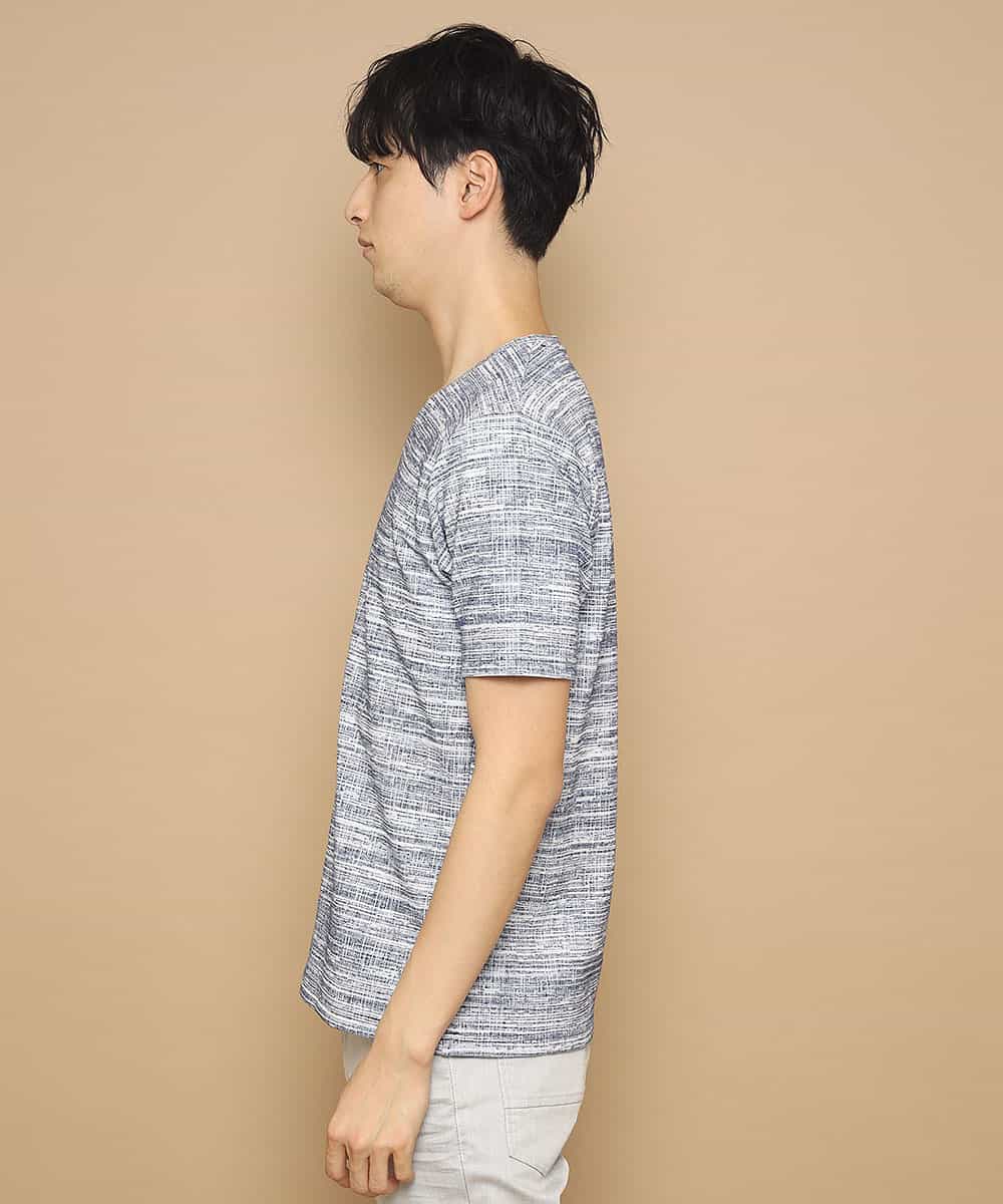 MKKFL21045 MK MICHEL KLEIN HOMME(MKミッシェルクランオム) カットソー／マッシュストレッチ ネイビー