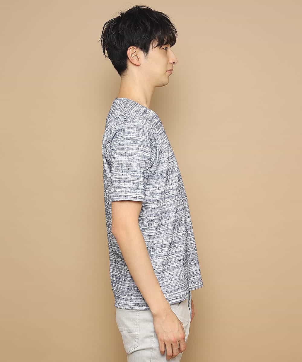 MKKFL21045 MK MICHEL KLEIN HOMME(MKミッシェルクランオム) カットソー／マッシュストレッチ ネイビー