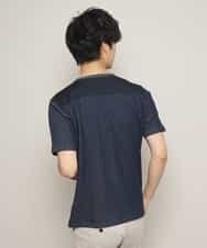 MKKFL23069 MK MICHEL KLEIN HOMME(MKミッシェルクランオム) カットソー／メッシュプレーティング ネイビー
