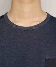 MKKFL23069 MK MICHEL KLEIN HOMME(MKミッシェルクランオム) カットソー／メッシュプレーティング ネイビー
