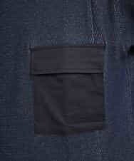 MKKFL23069 MK MICHEL KLEIN HOMME(MKミッシェルクランオム) カットソー／メッシュプレーティング ネイビー