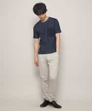 MKKFL23069 MK MICHEL KLEIN HOMME(MKミッシェルクランオム) カットソー／メッシュプレーティング ネイビー