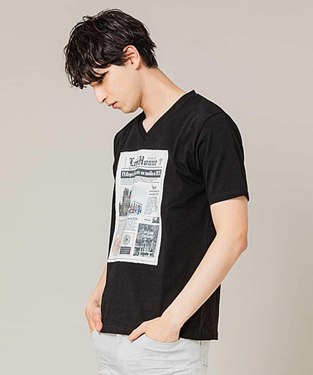 MKKFL28059 MK MICHEL KLEIN HOMME(MKミッシェルクランオム) カットソー／FILARTEX テンジク ブラック