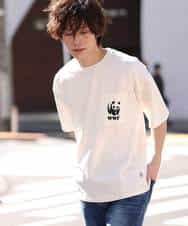 MKKFO21045 MK MICHEL KLEIN HOMME(MKミッシェルクランオム) 【WWFコラボ】クルーネック / ポケットカットソー ホワイト(90)
