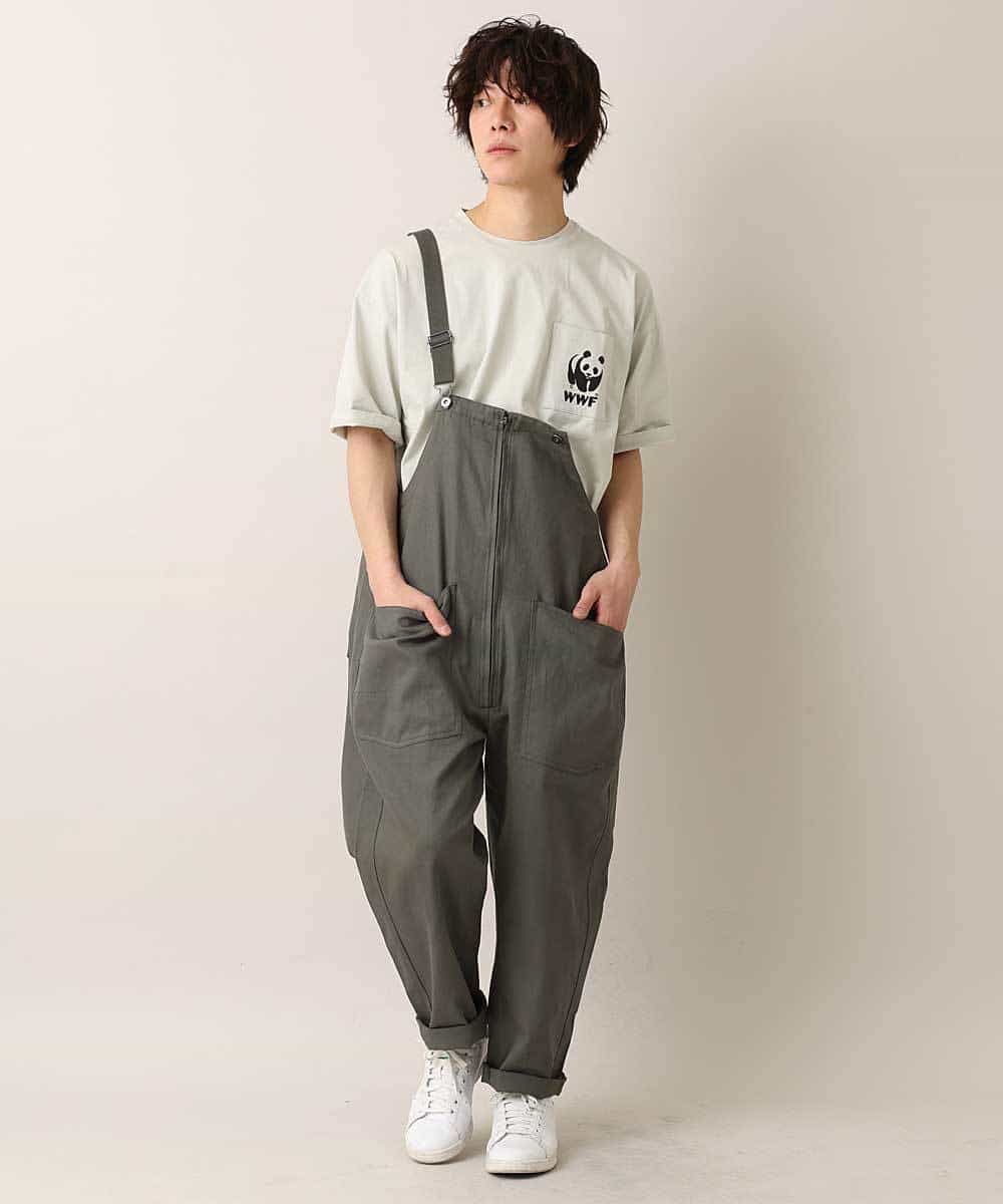 MKKFO21045 MK MICHEL KLEIN HOMME(MKミッシェルクランオム) 【WWFコラボ】クルーネック / ポケットカットソー ライトグレー(91)