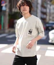 MKKFO21045 MK MICHEL KLEIN HOMME(MKミッシェルクランオム) 【WWFコラボ】クルーネック / ポケットカットソー ライトグレー(91)