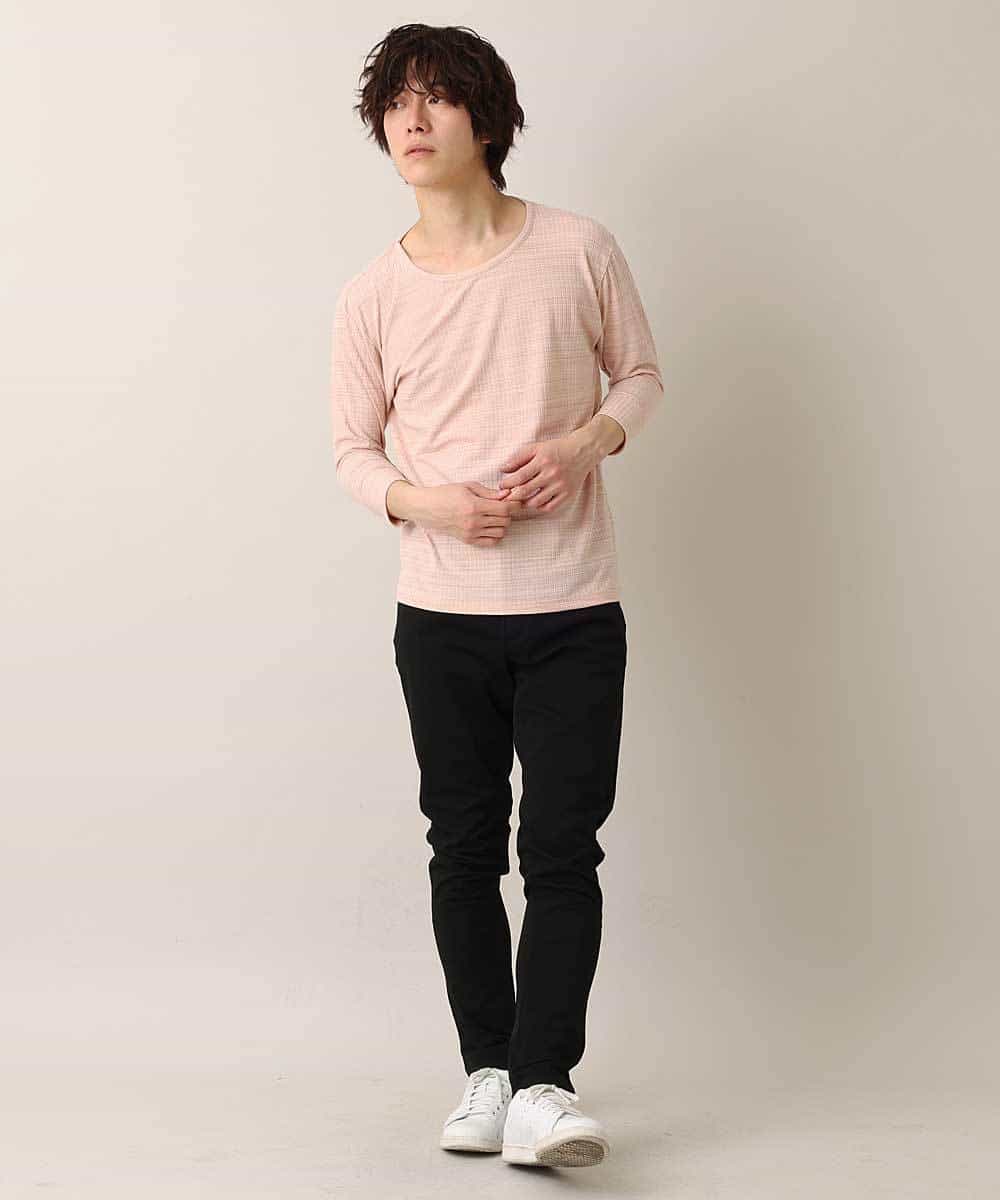 MKKFO23069 MK MICHEL KLEIN HOMME(MKミッシェルクランオム) TRテレコカットソー ピンク(02)