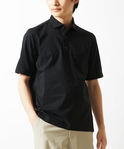 MK MICHEL KLEIN HOMME(MK ミッシェルクランオム) ポロシャツ / ドットエアー ブラック/黒 46