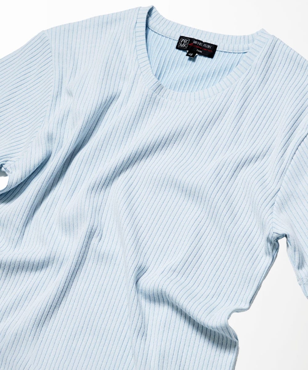 MKKGA54069 MK MICHEL KLEIN HOMME(MKミッシェルクランオム) Tシャツ / 2トーンプレーティング ライトブルー(50)