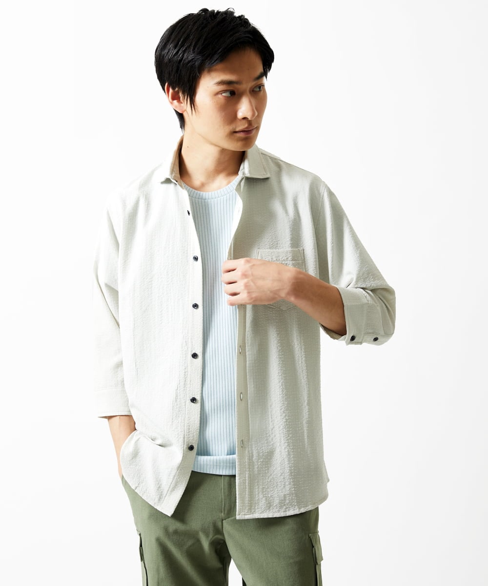MKKGA54069 MK MICHEL KLEIN HOMME(MKミッシェルクランオム) Tシャツ / 2トーンプレーティング ライトブルー(50)