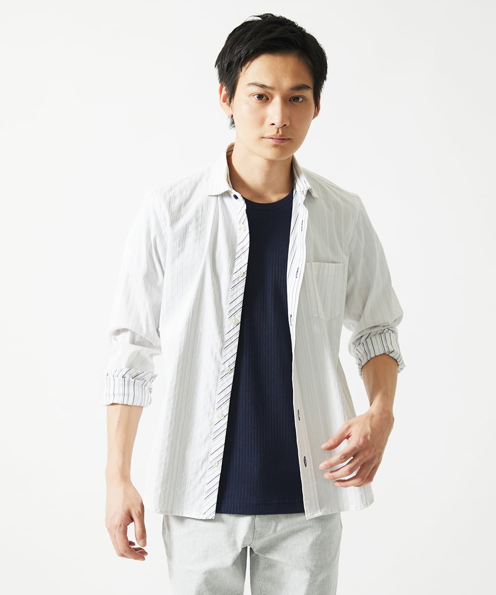 MKKGA54069 MK MICHEL KLEIN HOMME(MKミッシェルクランオム) Tシャツ / 2トーンプレーティング ネイビー(57)