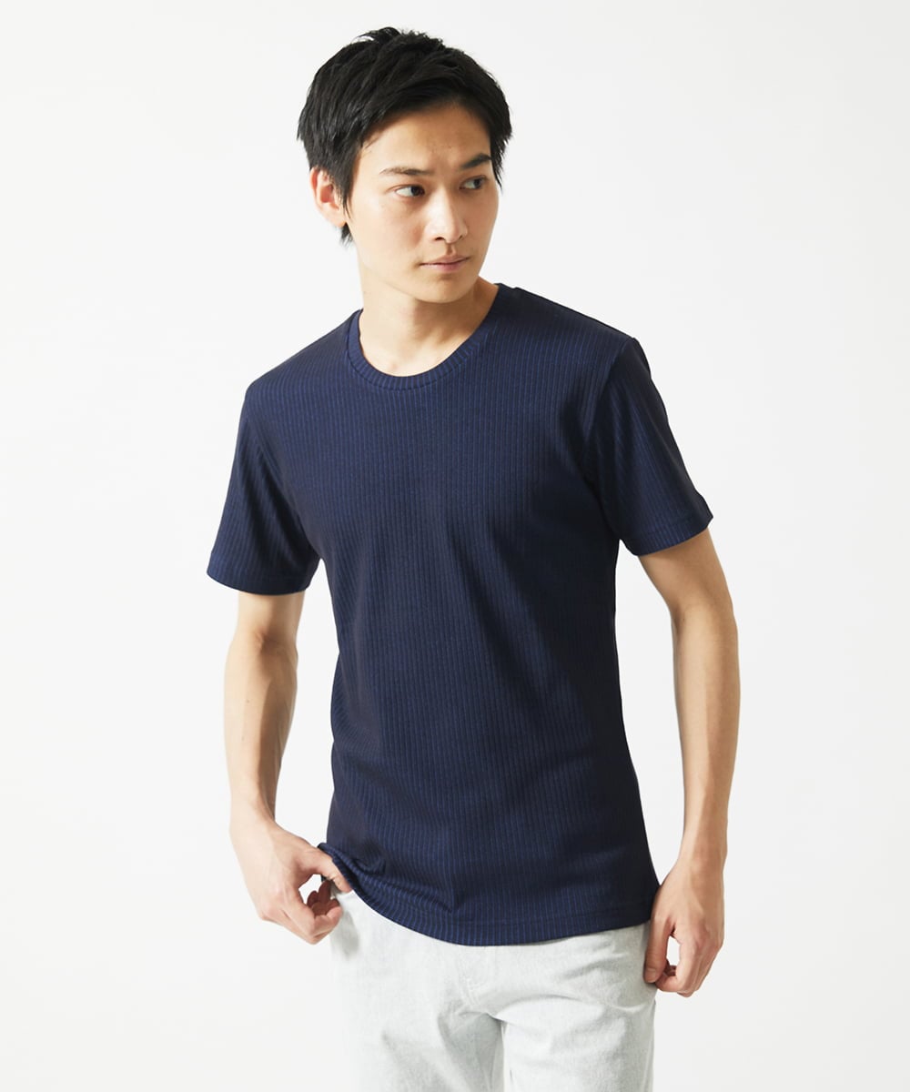 MKKGA54069 MK MICHEL KLEIN HOMME(MKミッシェルクランオム) Tシャツ / 2トーンプレーティング ネイビー(57)