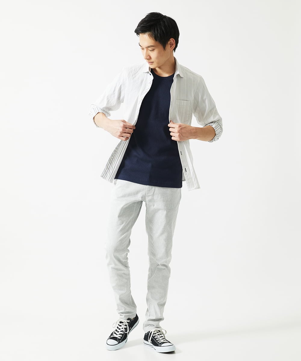 MKKGA54069 MK MICHEL KLEIN HOMME(MKミッシェルクランオム) Tシャツ / 2トーンプレーティング ネイビー(57)