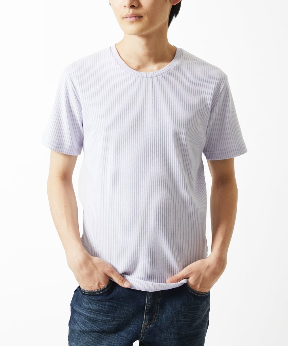 MKKGA54069 MK MICHEL KLEIN HOMME(MKミッシェルクランオム) Tシャツ / 2トーンプレーティング ラベンダー(60)