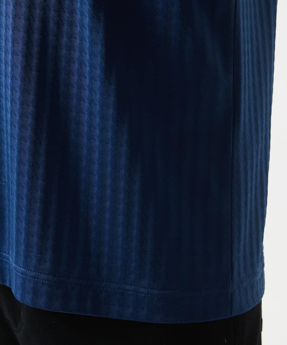 MKKGA58050 MK MICHEL KLEIN HOMME(MKミッシェルクランオム) スキッパーネックTシャツ / スリップウエーブジャガード ネイビー