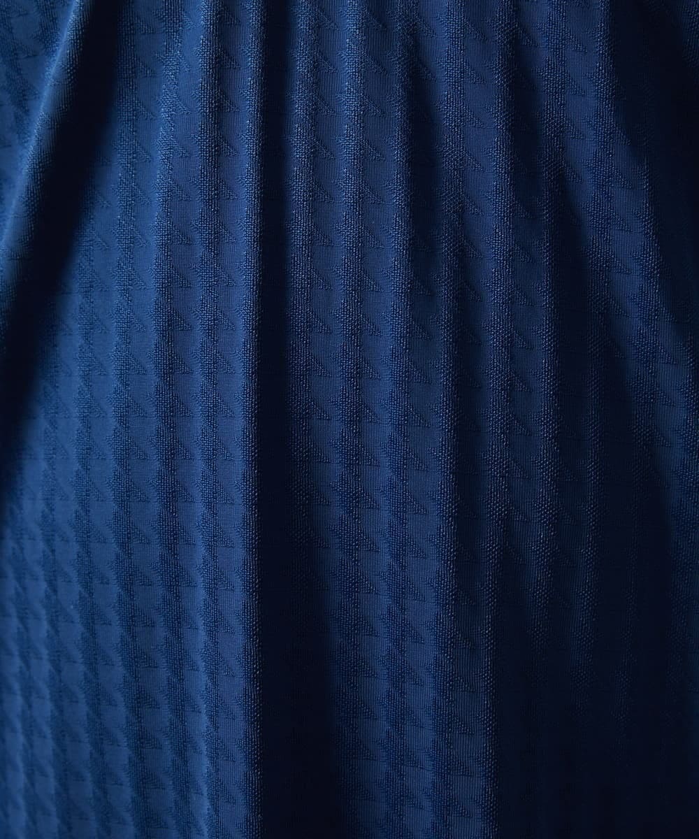 MKKGA58050 MK MICHEL KLEIN HOMME(MKミッシェルクランオム) スキッパーネックTシャツ / スリップウエーブジャガード ネイビー