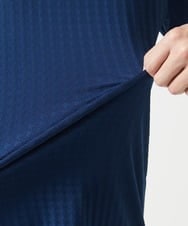 MKKGA58050 MK MICHEL KLEIN HOMME(MKミッシェルクランオム) スキッパーネックTシャツ / スリップウエーブジャガード ネイビー