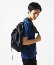 MKKGA58050 MK MICHEL KLEIN HOMME(MKミッシェルクランオム) 【接触冷感 / ひんやり】スキッパーネックTシャツ / チドリウエーブジャガード ネイビー