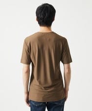 MKKGA59050 MK MICHEL KLEIN HOMME(MKミッシェルクランオム) 【接触冷感 / ひんやり】VネックTシャツ / スリップウエーブジャガード ブラウン
