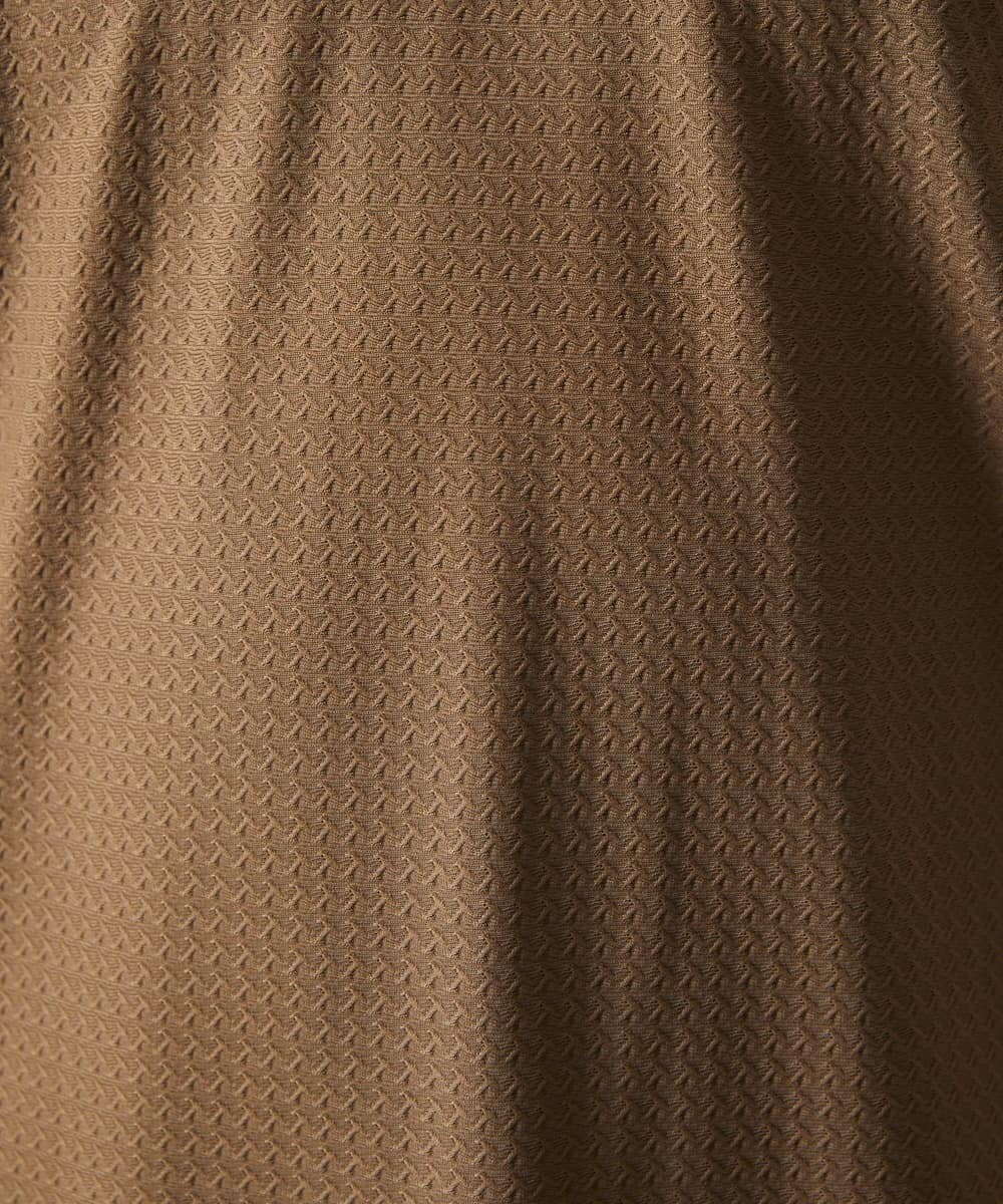 MKKGA59050 MK MICHEL KLEIN HOMME(MKミッシェルクランオム) 【接触冷感 / ひんやり】VネックTシャツ / スリップウエーブジャガード ブラウン