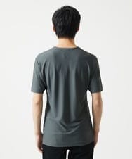 MKKGA59050 MK MICHEL KLEIN HOMME(MKミッシェルクランオム) 【接触冷感 / ひんやり】VネックTシャツ / スリップウエーブジャガード ダークグレー