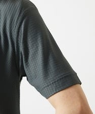 MKKGA59050 MK MICHEL KLEIN HOMME(MKミッシェルクランオム) 【接触冷感 / ひんやり】VネックTシャツ / スリップウエーブジャガード ダークグレー