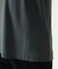 MKKGA59050 MK MICHEL KLEIN HOMME(MKミッシェルクランオム) 【接触冷感 / ひんやり】VネックTシャツ / スリップウエーブジャガード ダークグレー