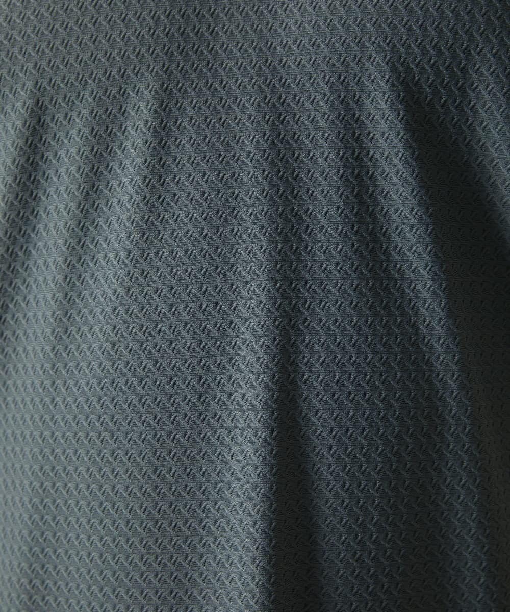 MKKGA59050 MK MICHEL KLEIN HOMME(MKミッシェルクランオム) 【接触冷感 / ひんやり】VネックTシャツ / スリップウエーブジャガード ダークグレー