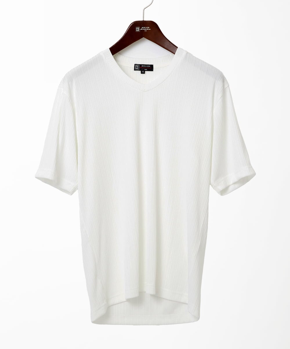 MKKGA65050 MK MICHEL KLEIN HOMME Tシャツ / ランダムストライプテレコ