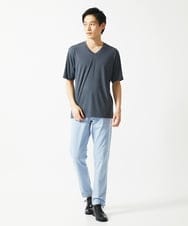 MKKGA65050 MK MICHEL KLEIN HOMME(MKミッシェルクランオム) Tシャツ / ランダムストライプテレコ ダークグレー
