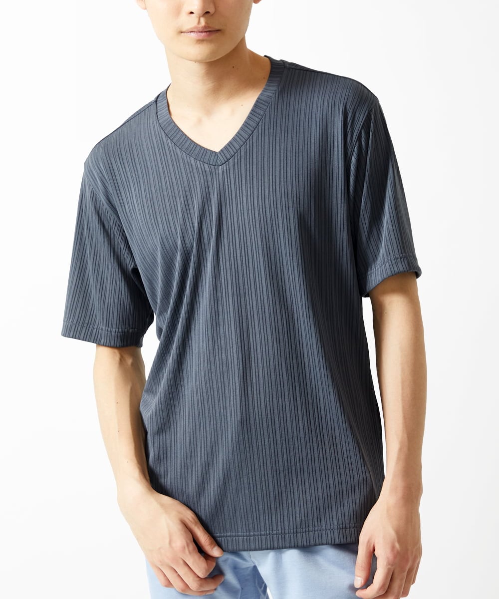 MKKGA65050 MK MICHEL KLEIN HOMME Tシャツ / ランダムストライプテレコ