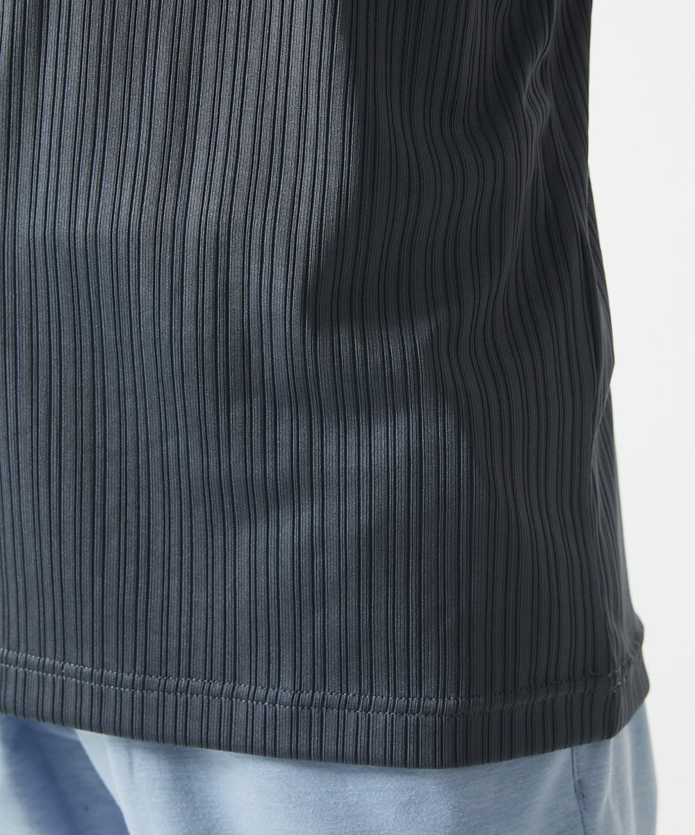 MKKGA65050 MK MICHEL KLEIN HOMME(MKミッシェルクランオム) Tシャツ / ランダムストライプテレコ ダークグレー