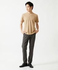MKKGA70059 MK MICHEL KLEIN HOMME(MKミッシェルクランオム) へリンボンVネック半袖Tシャツ ベージュ(82)