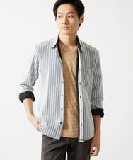 MKKGA70059 MK MICHEL KLEIN HOMME(MKミッシェルクランオム) へリンボンVネック半袖Tシャツ ベージュ(82)
