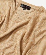 MKKGA70059 MK MICHEL KLEIN HOMME(MKミッシェルクランオム) へリンボンVネック半袖Tシャツ ベージュ(82)