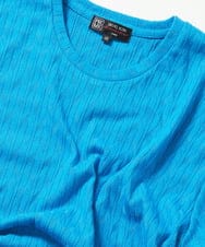 MKKGA71059 MK MICHEL KLEIN HOMME(MKミッシェルクランオム) へリンボン クルーネックTシャツ ブルー