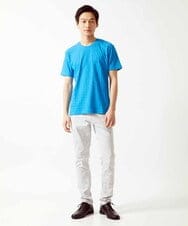MKKGA71059 MK MICHEL KLEIN HOMME(MKミッシェルクランオム) へリンボン クルーネックTシャツ ブルー