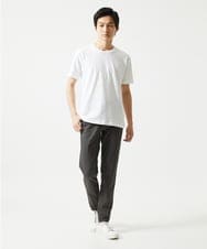 MKKGA71059 MK MICHEL KLEIN HOMME(MKミッシェルクランオム) へリンボン クルーネックTシャツ ホワイト