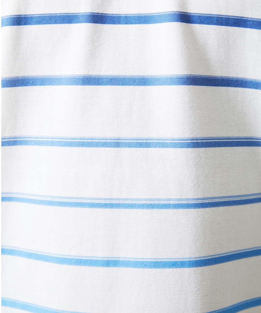 MKKGC08059 MK MICHEL KLEIN HOMME(MKミッシェルクランオム) Tシャツ / グラデーションマリンボーダー ブルー