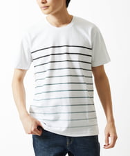 MKKGC08059 MK MICHEL KLEIN HOMME(MKミッシェルクランオム) Tシャツ / グラデーションマリンボーダー ブラック