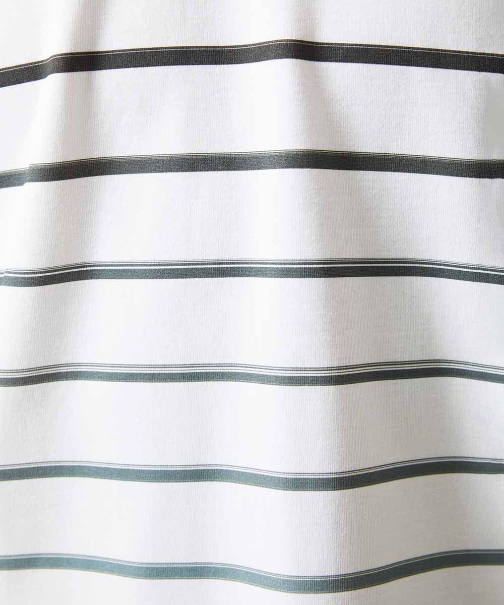 MKKGC08059 MK MICHEL KLEIN HOMME(MKミッシェルクランオム) Tシャツ / グラデーションマリンボーダー ブラック