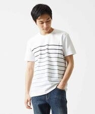 MKKGC08059 MK MICHEL KLEIN HOMME(MKミッシェルクランオム) Tシャツ / グラデーションマリンボーダー ブラック