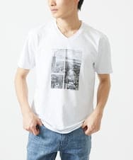 MKKGC09063 MK MICHEL KLEIN HOMME(MKミッシェルクランオム) プリントTシャツ / モノクロフォトグラフィック ホワイト